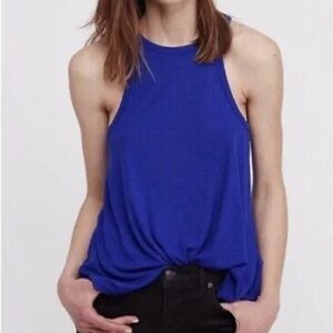 Free People Imtimately Free People Cobalt Blue Ribbed Tank Medium